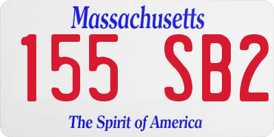 MA license plate 155SB2