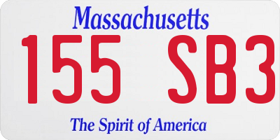 MA license plate 155SB3