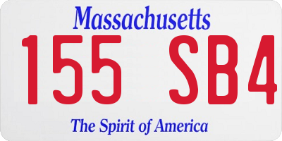 MA license plate 155SB4