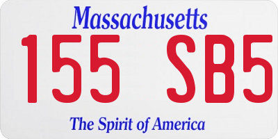 MA license plate 155SB5