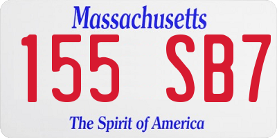 MA license plate 155SB7