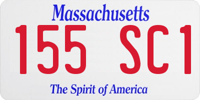 MA license plate 155SC1