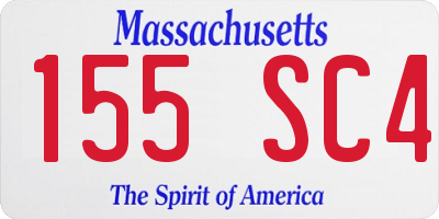 MA license plate 155SC4
