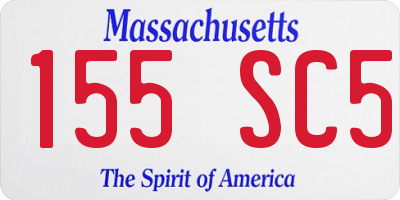 MA license plate 155SC5