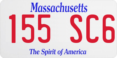 MA license plate 155SC6