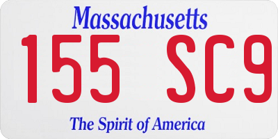MA license plate 155SC9