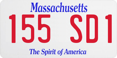 MA license plate 155SD1