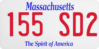 MA license plate 155SD2