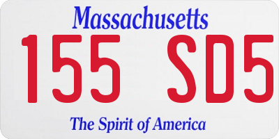 MA license plate 155SD5