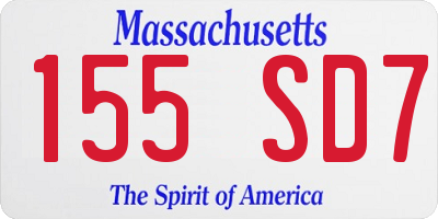 MA license plate 155SD7