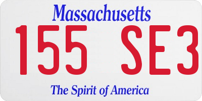 MA license plate 155SE3