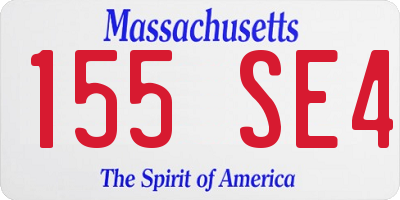 MA license plate 155SE4