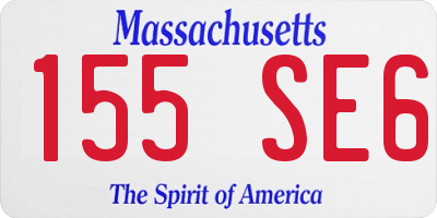 MA license plate 155SE6