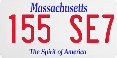 MA license plate 155SE7