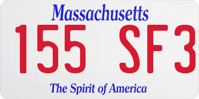MA license plate 155SF3