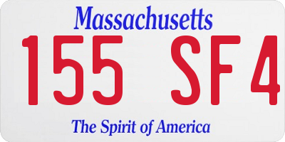 MA license plate 155SF4