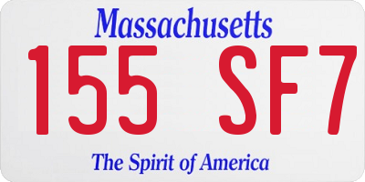 MA license plate 155SF7