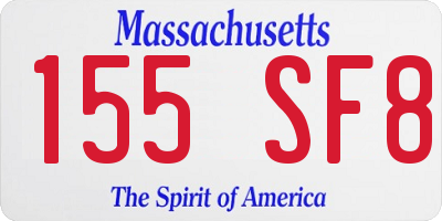 MA license plate 155SF8