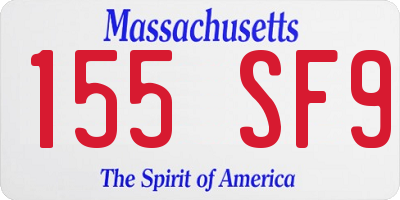 MA license plate 155SF9