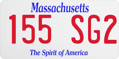 MA license plate 155SG2