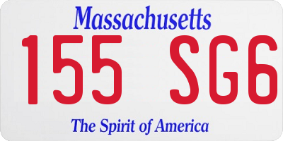 MA license plate 155SG6