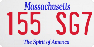 MA license plate 155SG7