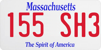 MA license plate 155SH3