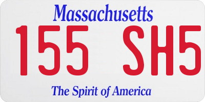 MA license plate 155SH5
