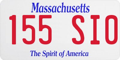 MA license plate 155SI0