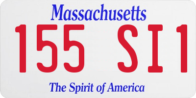 MA license plate 155SI1