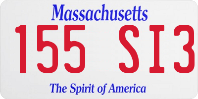 MA license plate 155SI3
