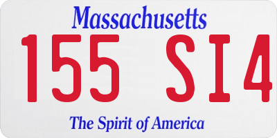 MA license plate 155SI4