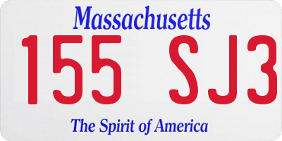 MA license plate 155SJ3