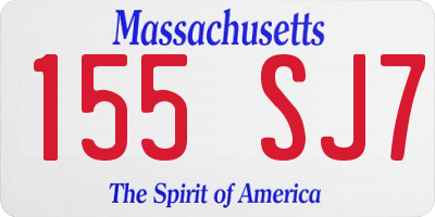 MA license plate 155SJ7