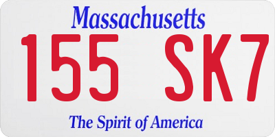 MA license plate 155SK7