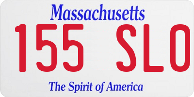 MA license plate 155SL0