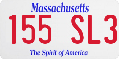 MA license plate 155SL3