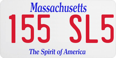 MA license plate 155SL5