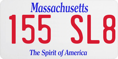 MA license plate 155SL8