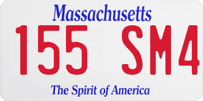 MA license plate 155SM4