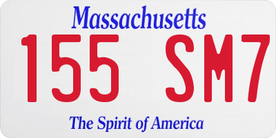 MA license plate 155SM7