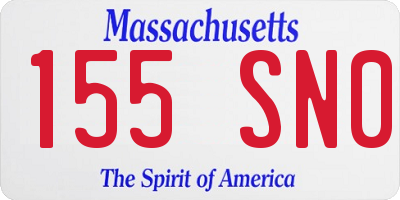 MA license plate 155SN0