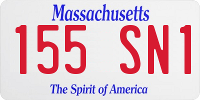 MA license plate 155SN1
