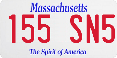 MA license plate 155SN5