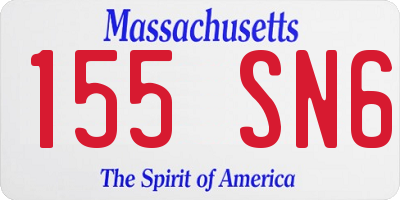 MA license plate 155SN6
