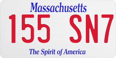 MA license plate 155SN7
