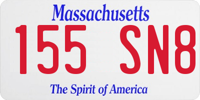 MA license plate 155SN8