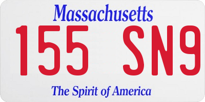MA license plate 155SN9