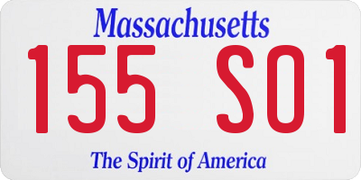 MA license plate 155SO1