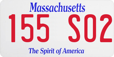 MA license plate 155SO2